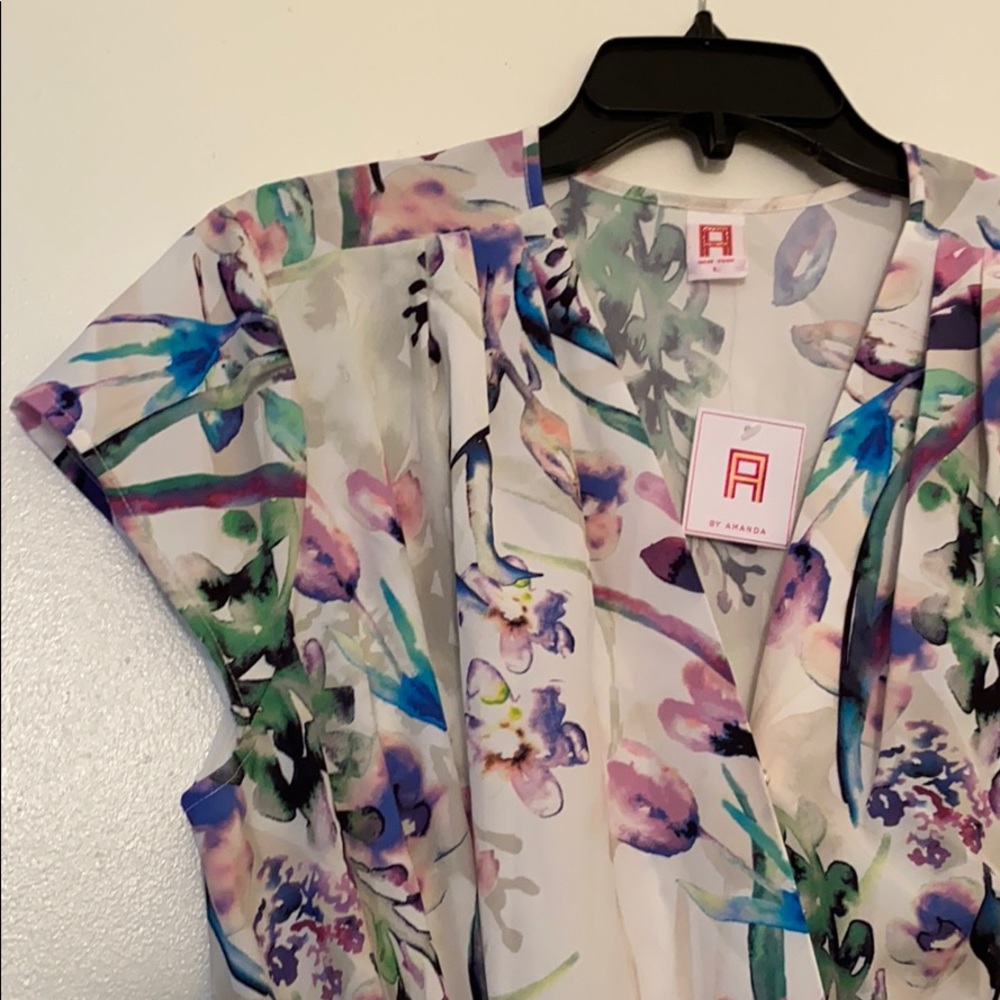 NWT! Wide Leg Watercolor Jumpsuit size L - Picture 6 of 6